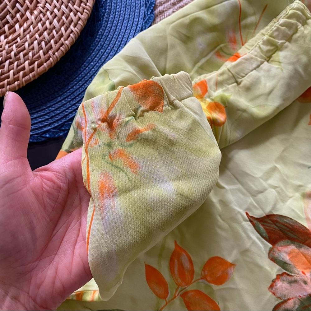 ELEGANT Lime Floral High Waist Maxi Skirt! 🍃 - Picture 9 of 16